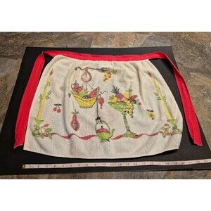 Vintage Half Apron Cannon Towel Kitchen Kitchy Cottage Core Grannycore